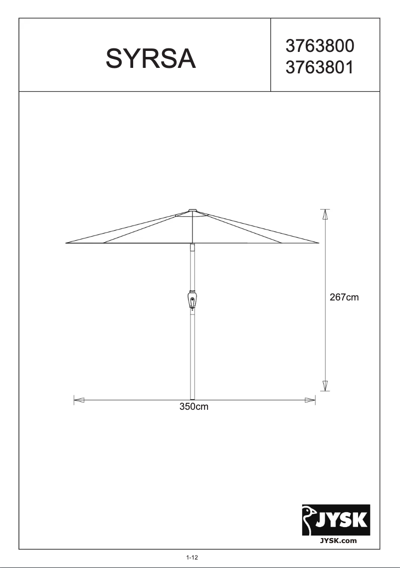 Page 1 de la notice Manuel utilisateur JYSK Syrsa