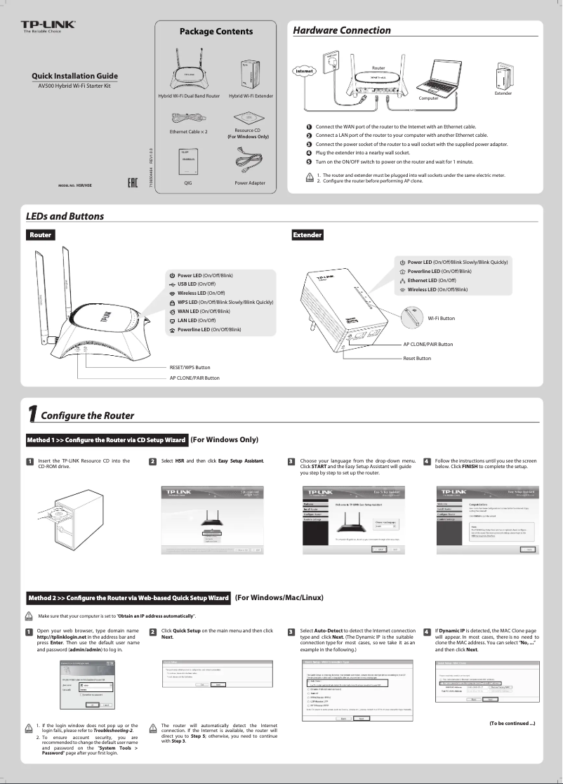 Page 1 de la notice Manuel utilisateur TP-Link H5E