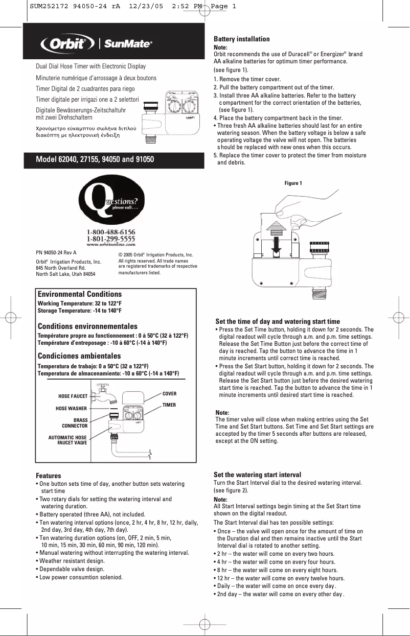 Image de la première page du manuel de l'appareil SunMate 27155