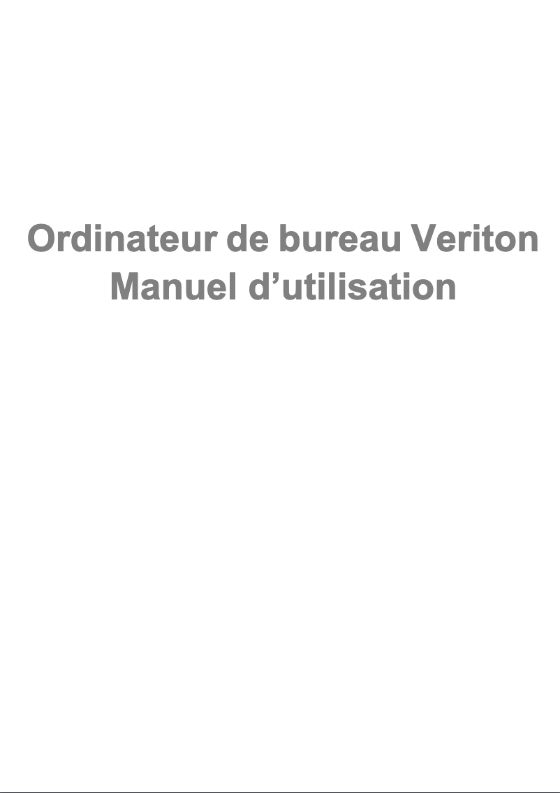 Page n°1 - Manuel utilisateur Acer Veriton T830_79