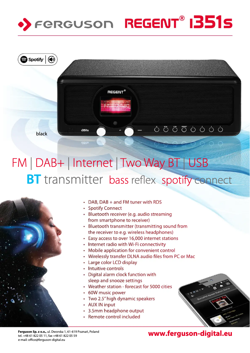 First page image of the manual for Regent i351S