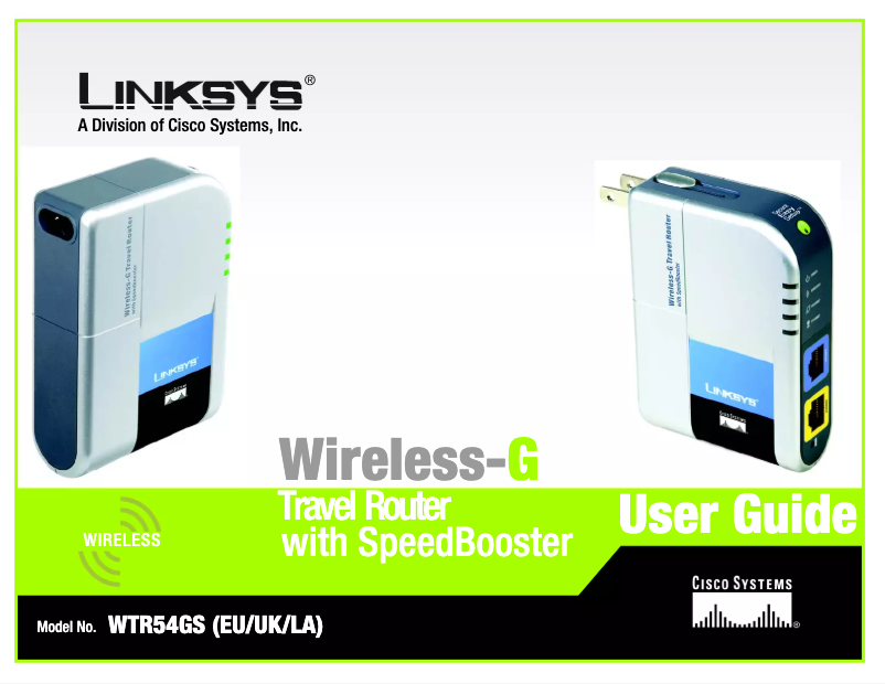 Page n°1 - Manuel utilisateur Linksys WTR54GS