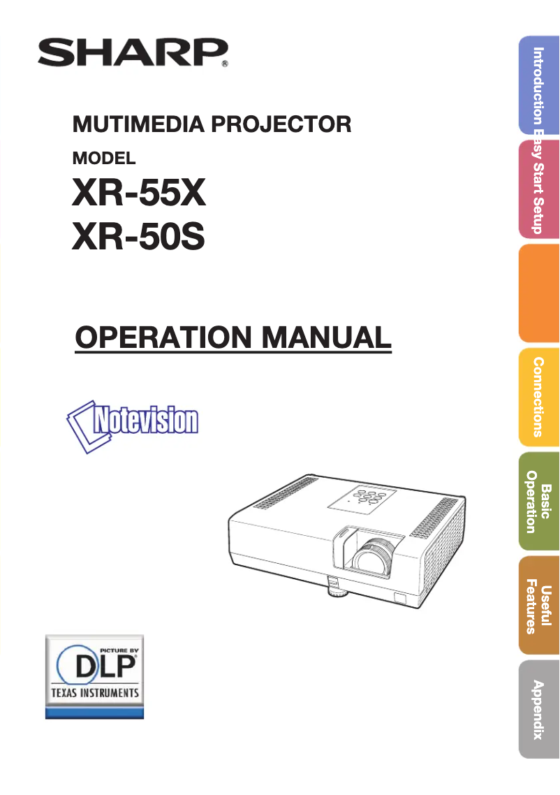 Page 1 de la notice Manuel utilisateur Sharp XR-55X