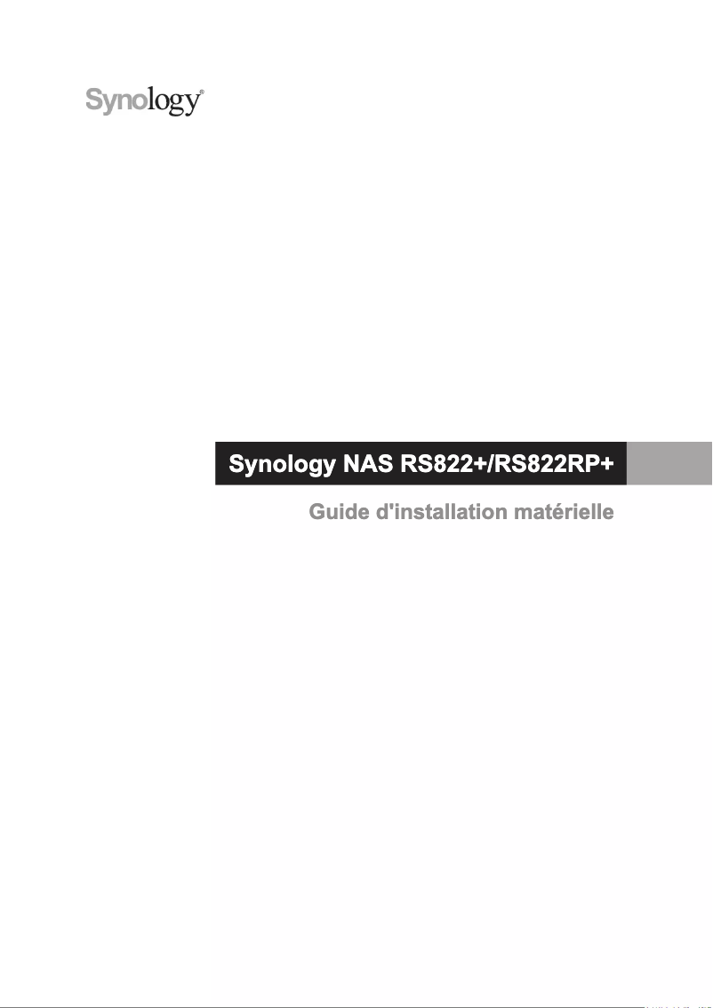 Página 1 del manual Manual de usuario Synology RS822+