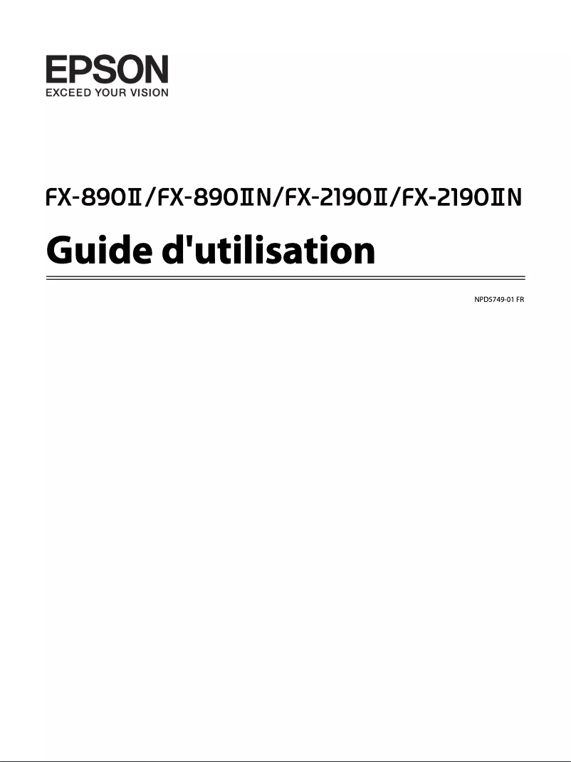 Page 1 de la notice Manuel utilisateur Epson FX-2190II