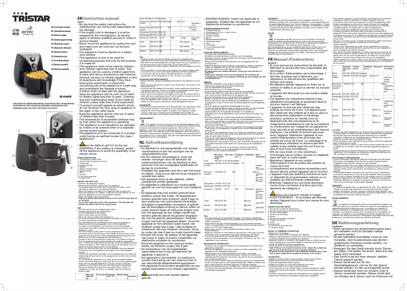 Page 1 de la notice Manuel utilisateur TriStar FR-6984PR