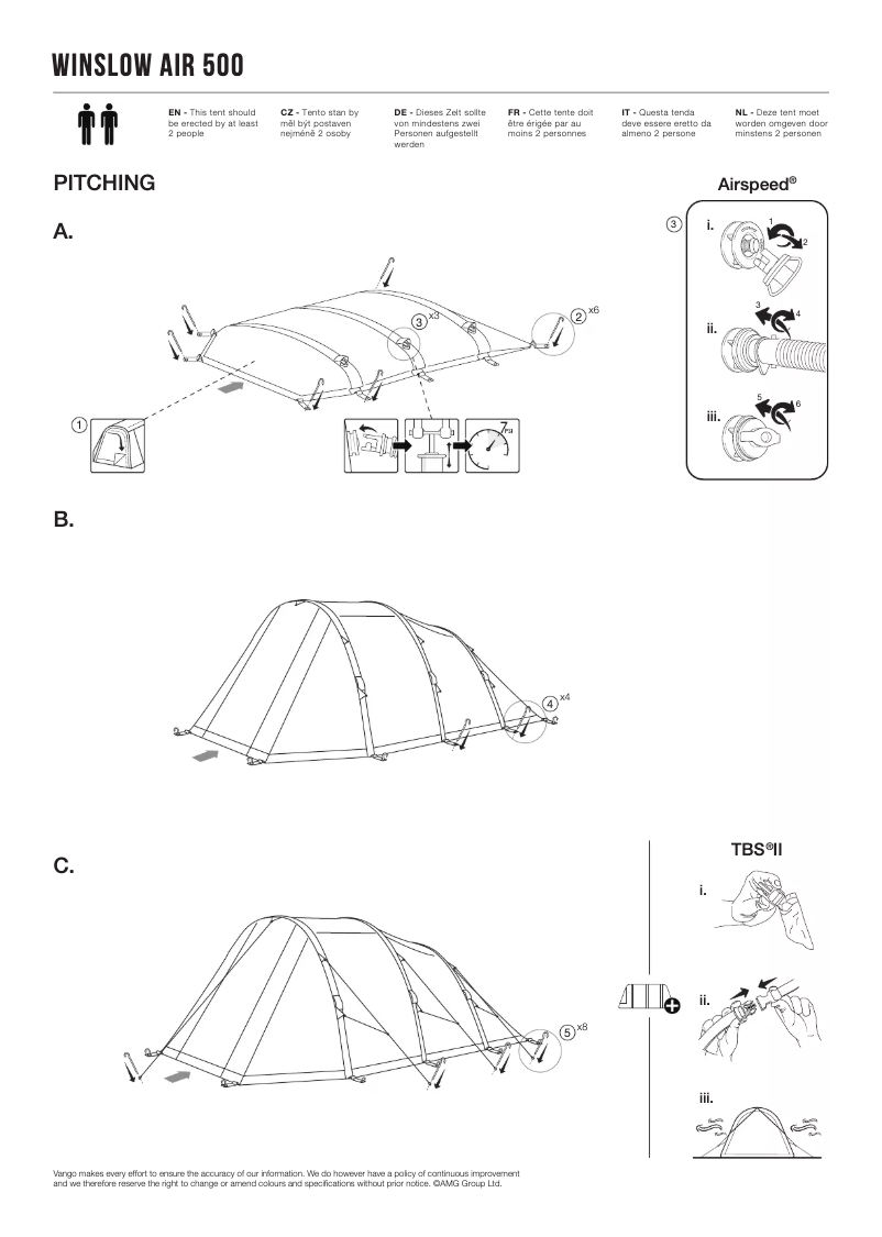 Página 1 del manual Manual de usuario Vango Winslow Air 500