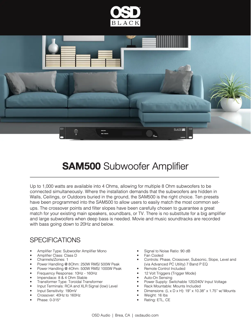 Imagen de la primera página del manual del dispositivo Black SAM500