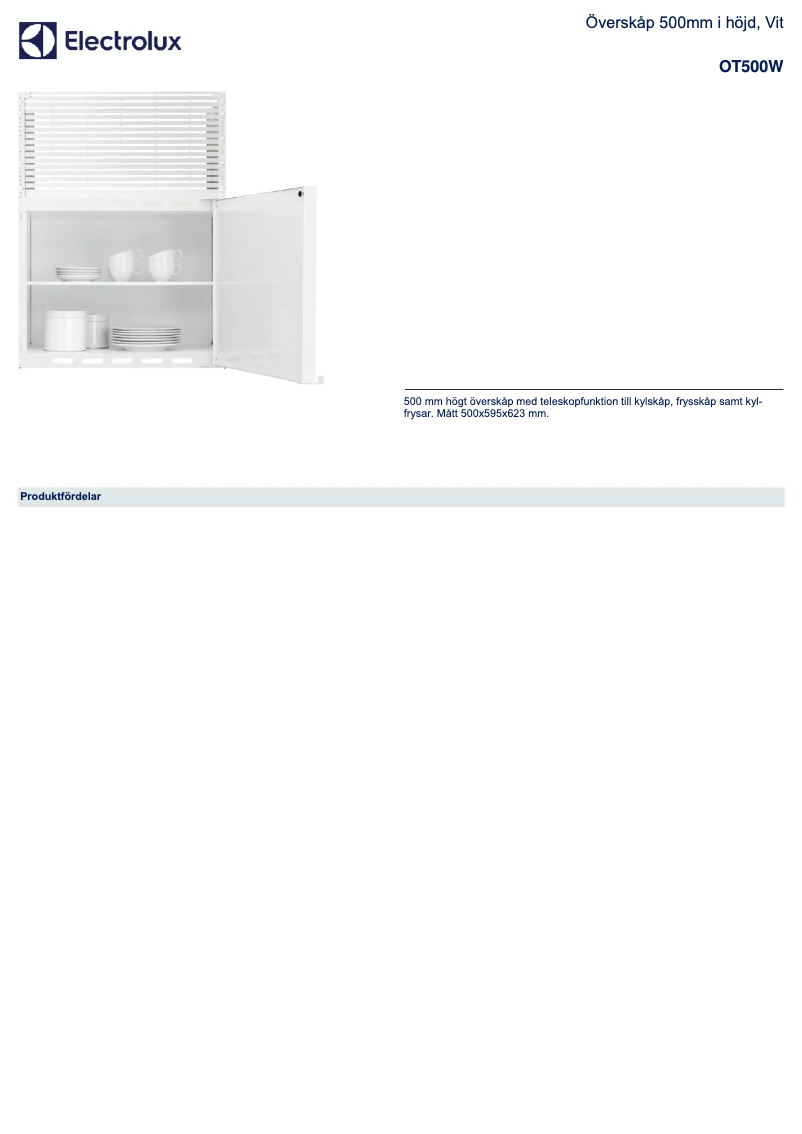 Page 1 de la notice Manuel utilisateur Electrolux OT500W