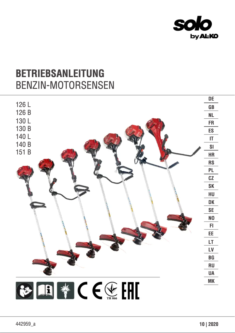 Page 1 de la notice Manuel utilisateur Solo 126 L