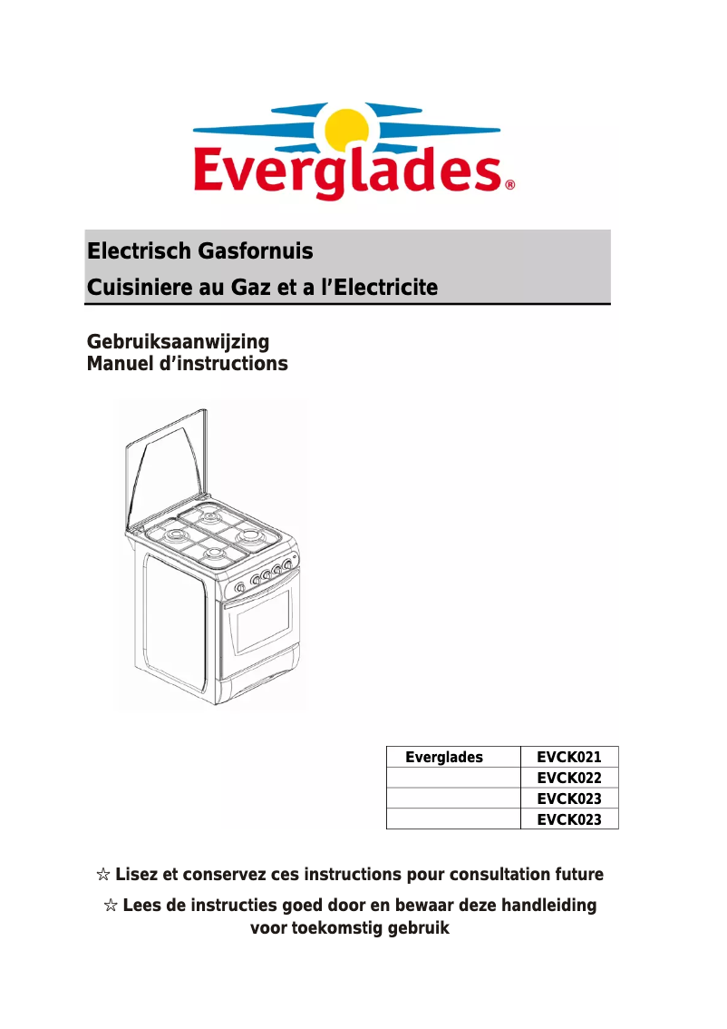 Page 1 de la notice Manuel utilisateur Everglades EVCK 022
