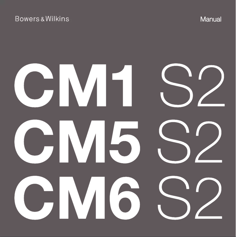 Page 1 de la notice Manuel utilisateur Bowers & Wilkins CM1 S2