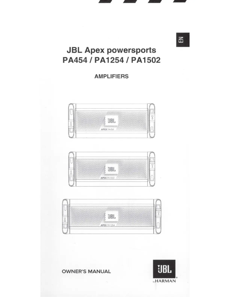 Page 1 de la notice Manuel utilisateur JBL Apex PA1502