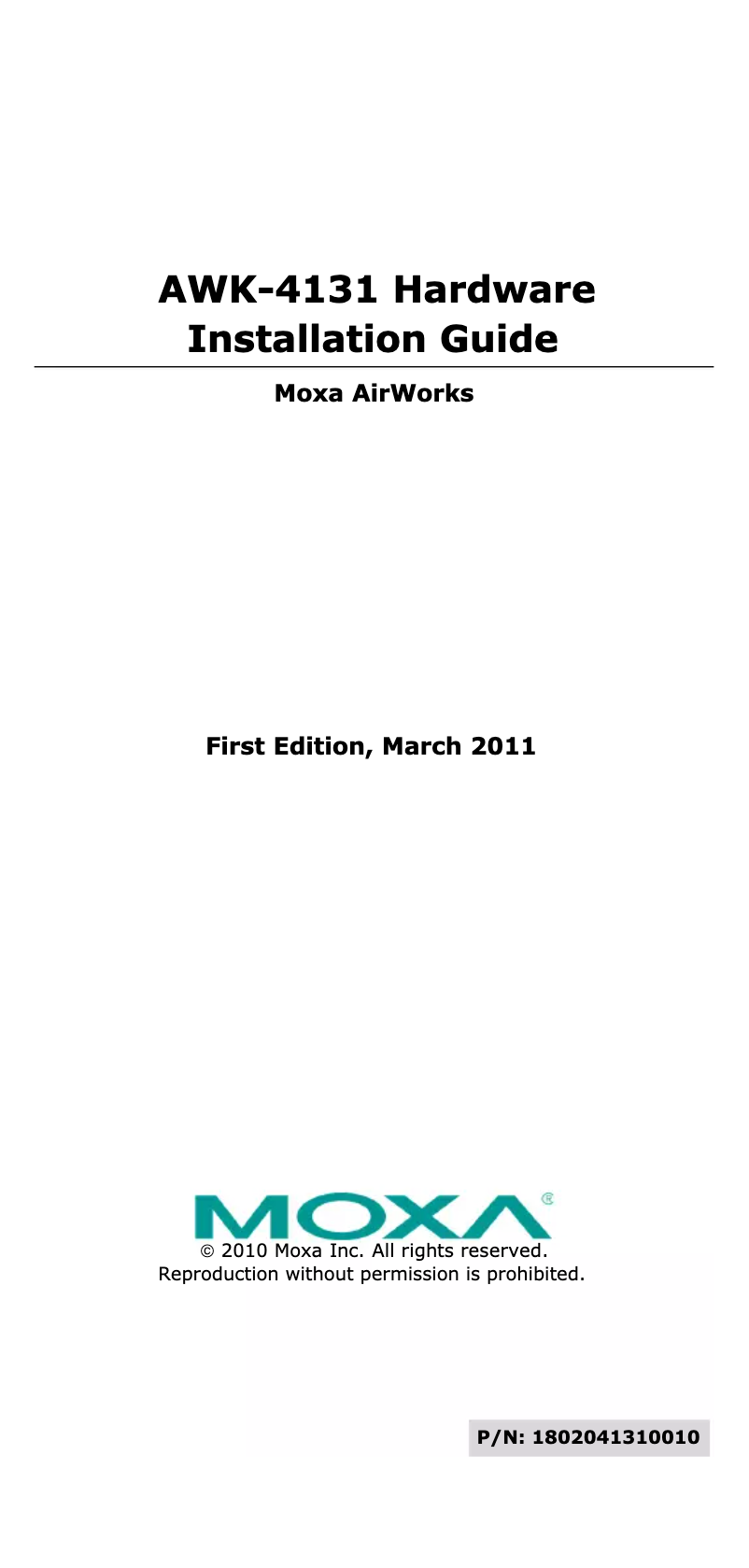 Page n°1 - Manuel utilisateur Moxa AWK-4131-M12-EU-T