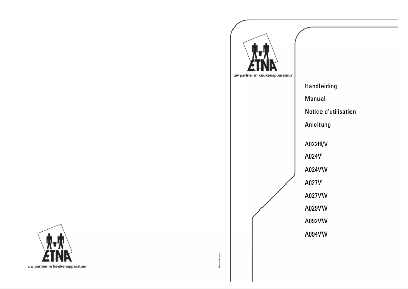 Page 1 de la notice Manuel utilisateur Etna A 029 VW RVS