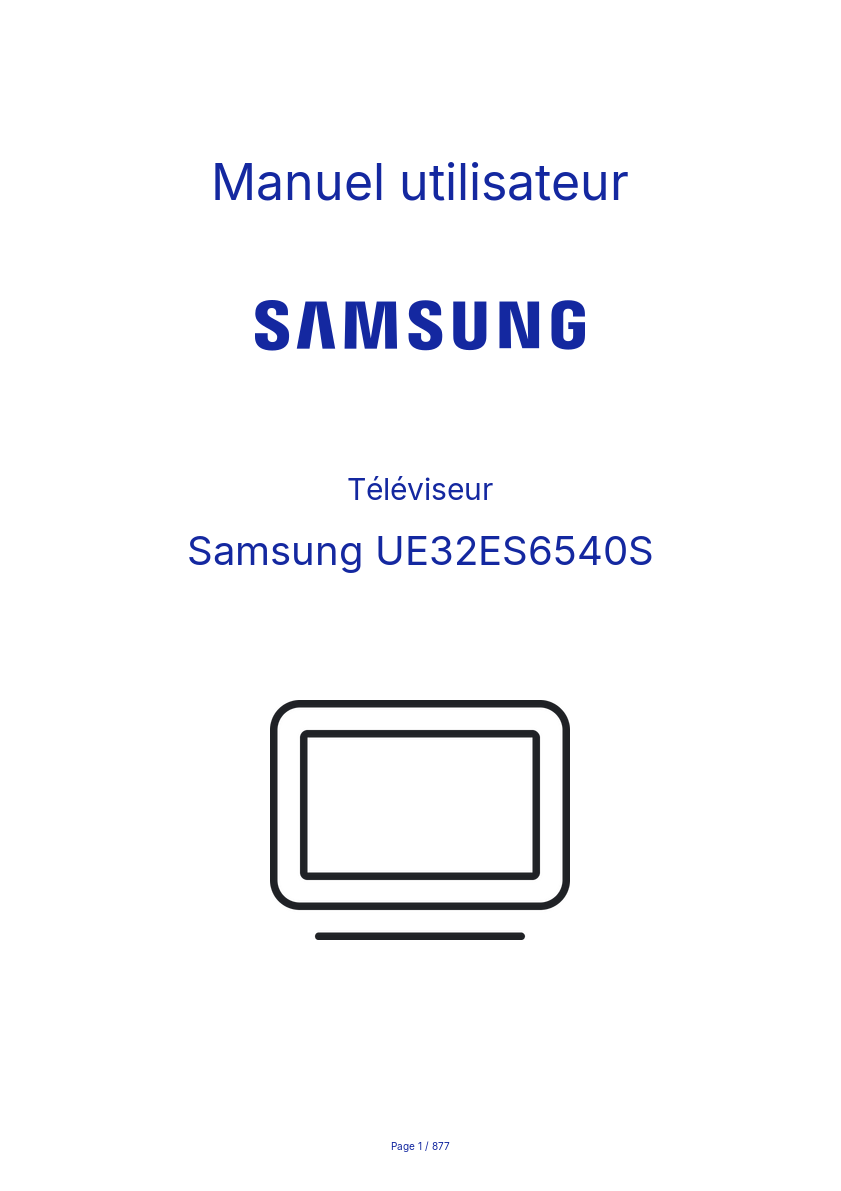 Page n°1 - Manuel utilisateur Samsung UE32ES6540S