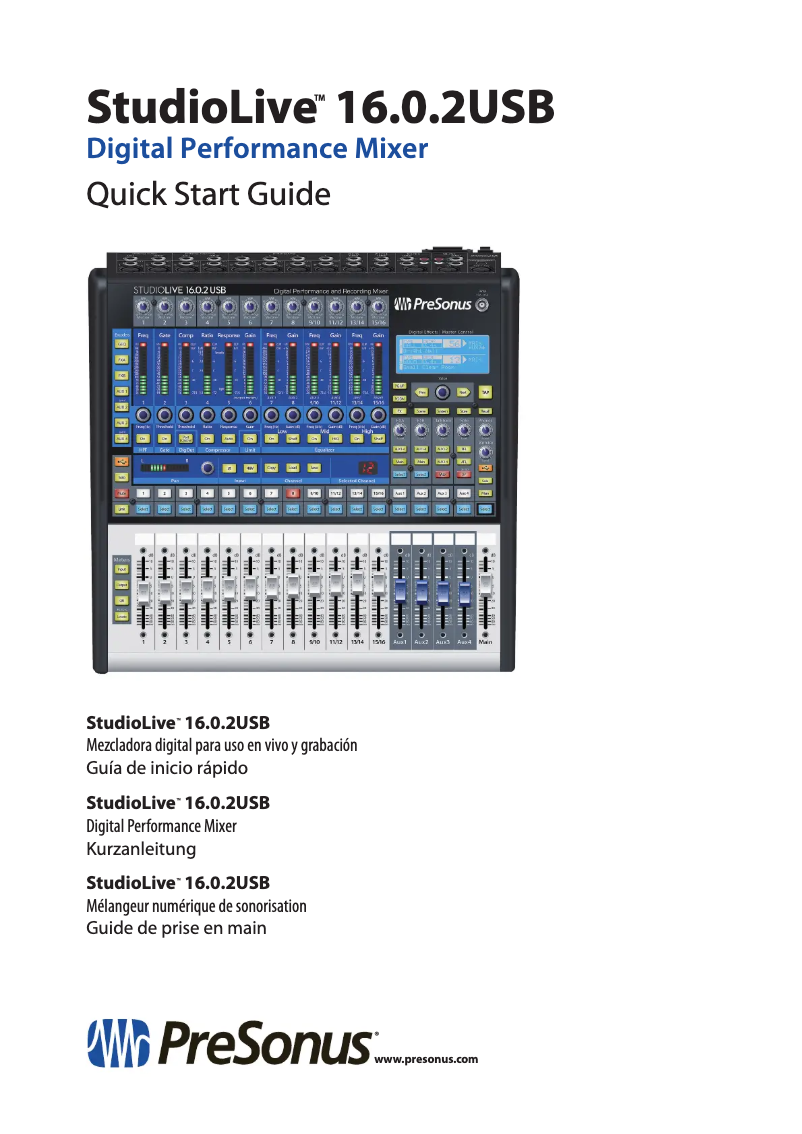Página 1 del manual Guía de inicio rápido PreSonus StudioLive 16.0.2 USB