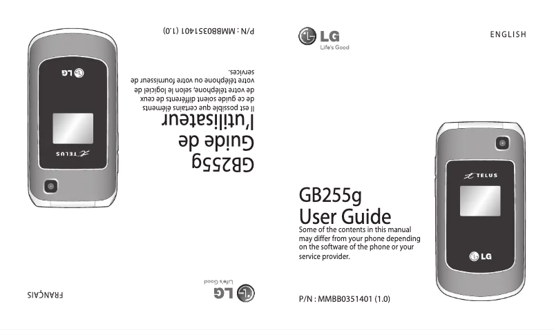 Page n°1 - Manuel utilisateur LG GB255G