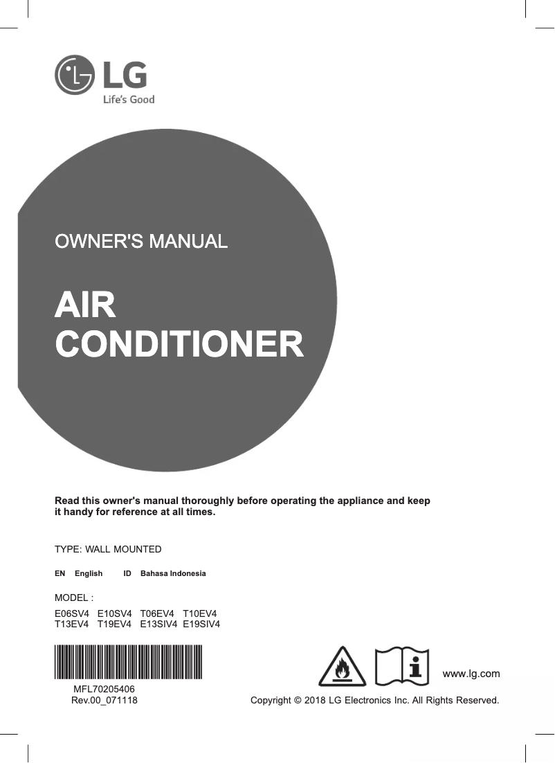 Page 1 de la notice Manuel utilisateur LG E19SIV4
