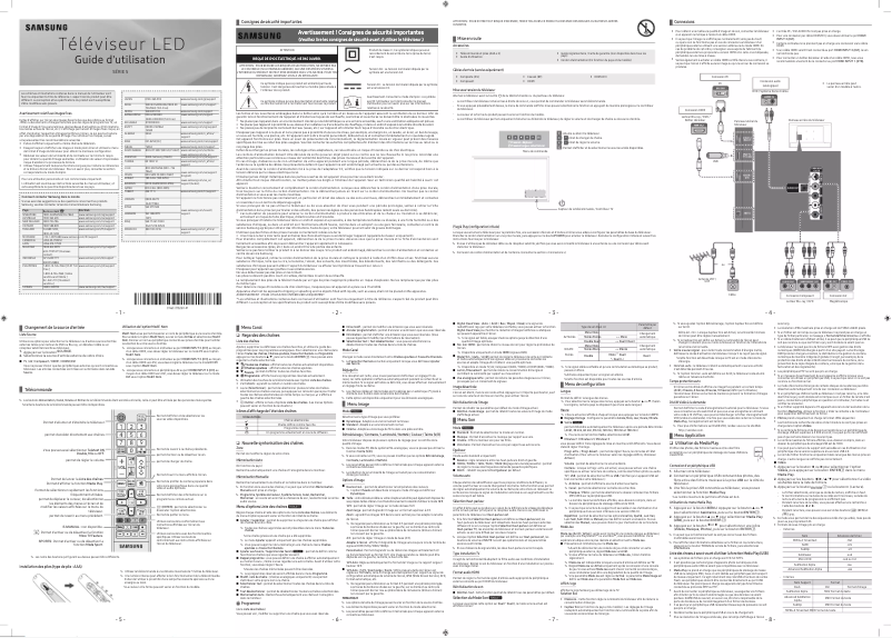 Image de la première page du manuel de l'appareil UA40M5000AR