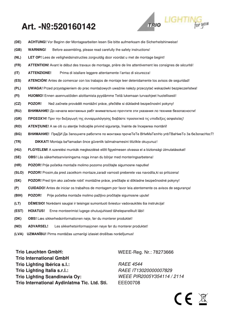 Image de la première page du manuel de l'appareil Papi LED