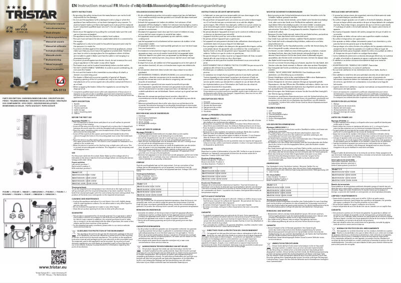Page 1 de la notice Manuel utilisateur TriStar KA-5113