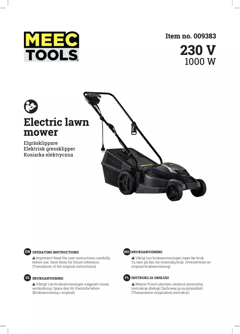 Page 1 de la notice Manuel utilisateur Meec Tools 009-383
