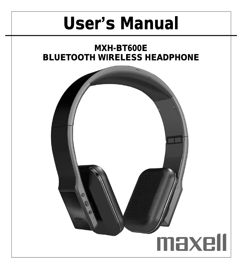 Image de la première page du manuel de l'appareil MXH-BT600E