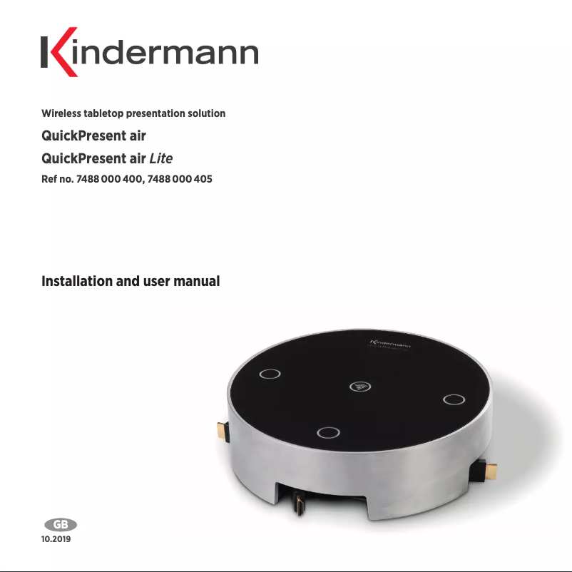 Page n°1 - Manuel utilisateur Kindermann  QuickPresent Air