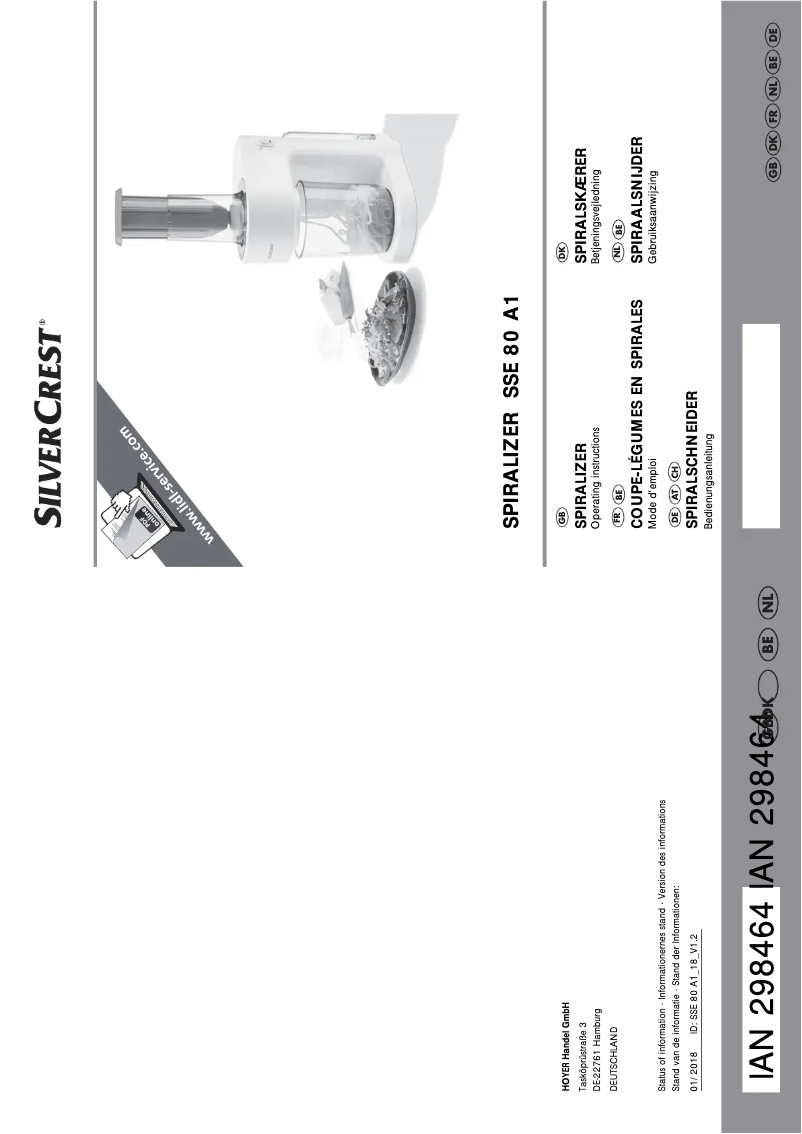Page 1 de la notice Manuel utilisateur SilverCrest SSE 80 A1