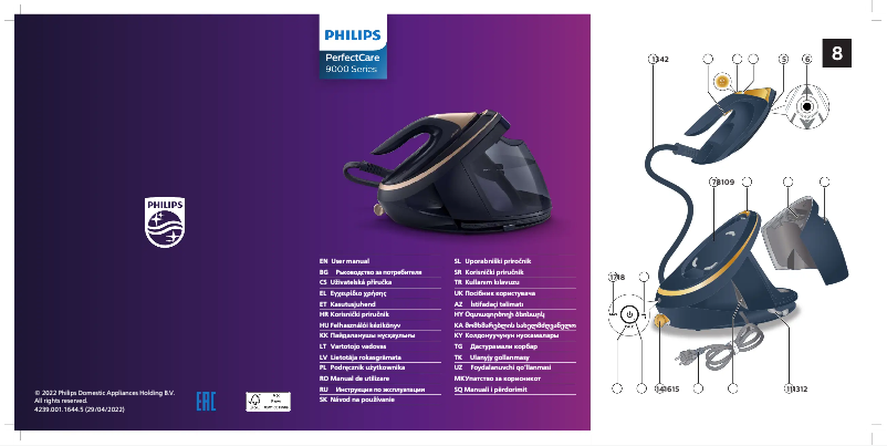 Página 1 del manual Manual de usuario Philips PerfectCare 9000 PSG9040