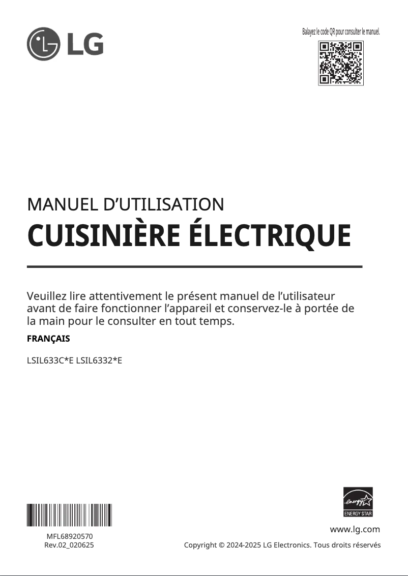 Page n°1 - Manuel utilisateur LG LSIL633CFE