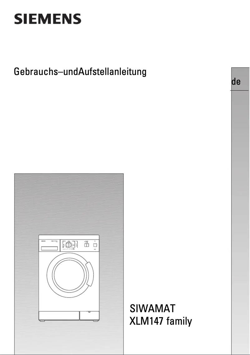 Page n°1 - Manuel utilisateur Siemens WXLM147F