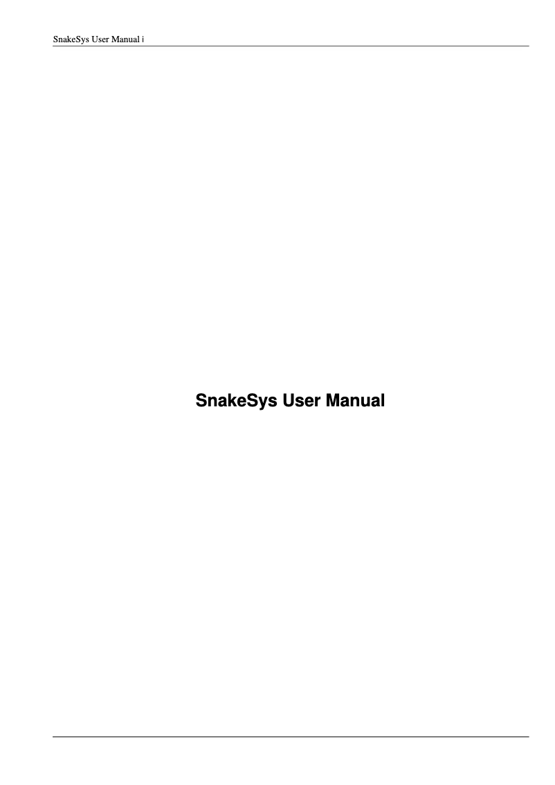 Image de la première page du manuel de l'appareil SnakeSys B4