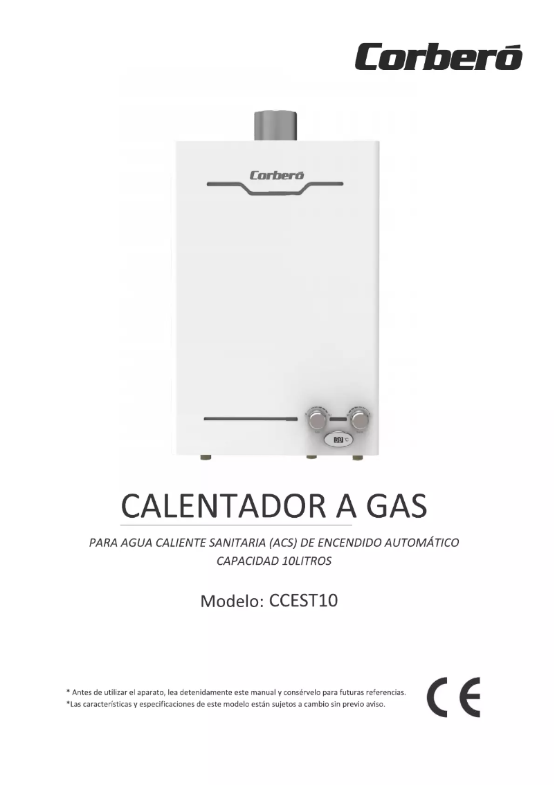 Page 1 de la notice Manuel utilisateur Corbero CCEST10GB