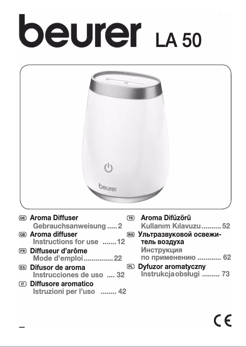 Page 1 de la notice Manuel utilisateur Beurer LA 50