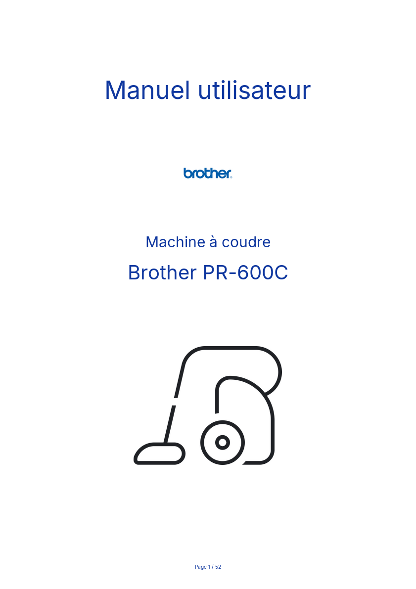 Page n°1 - Manuel utilisateur Brother PR-600C