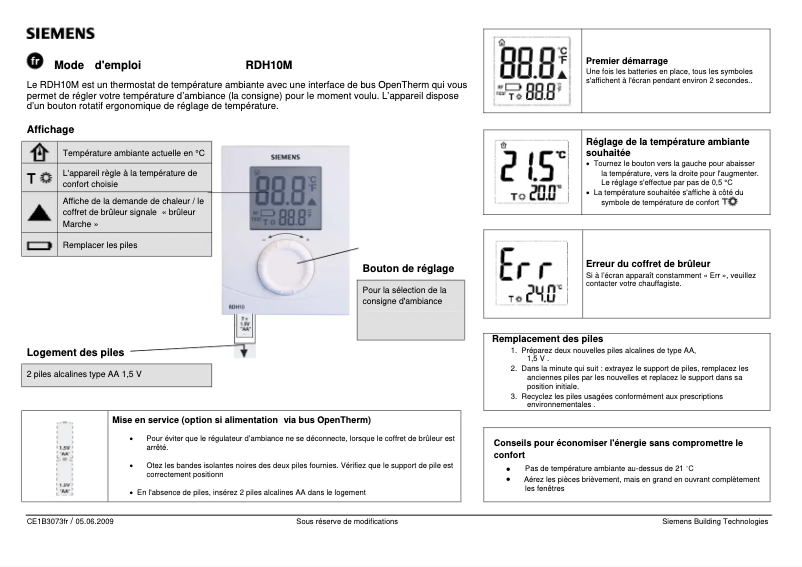 Image de la première page du manuel de l'appareil RDH10M