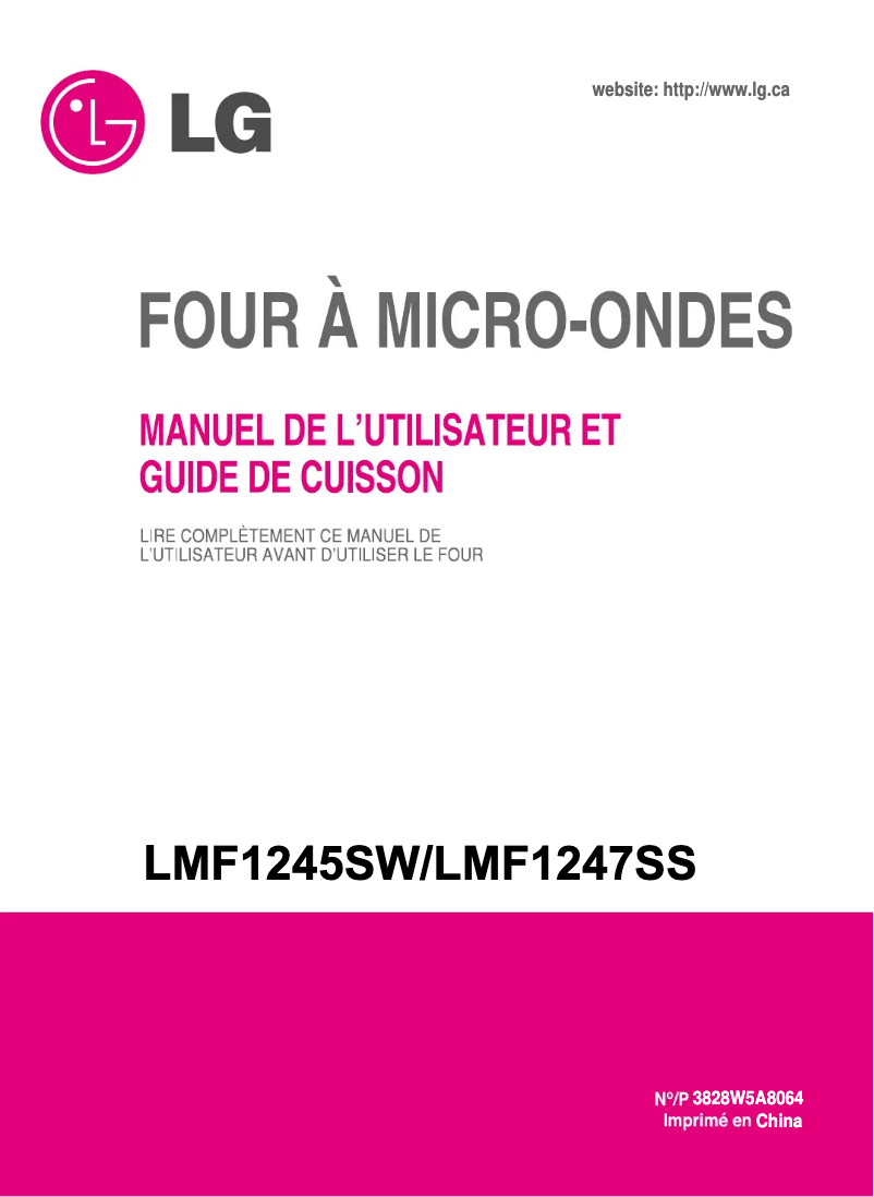 Page 1 de la notice Manuel utilisateur LG LMF1247SS