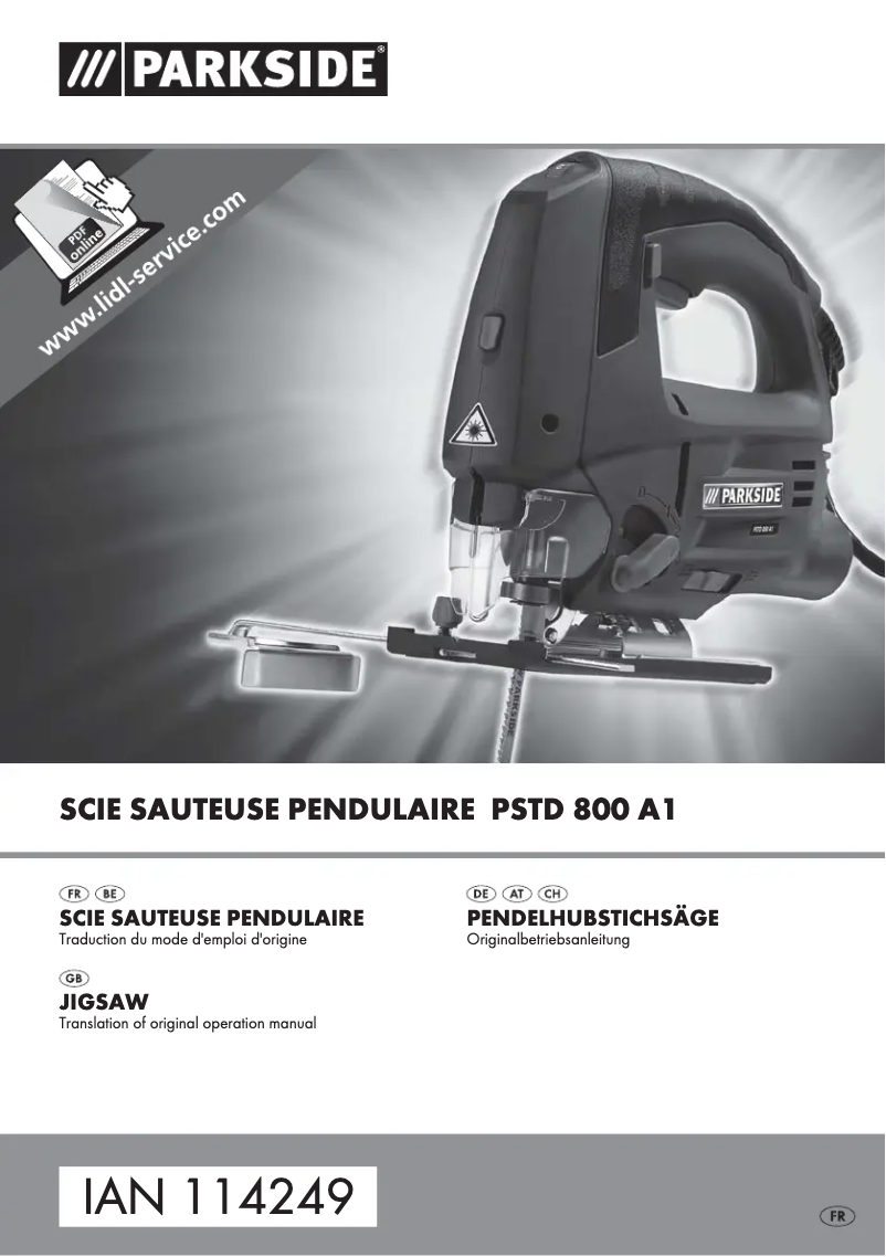 Page n°1 - Manuel utilisateur Parkside PSTD 800 A1