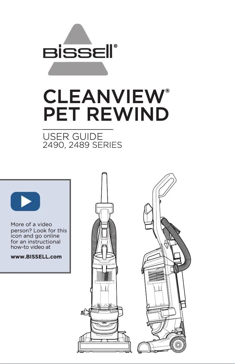 Image de la première page du manuel de l'appareil CleanView Rewind Pet 2490