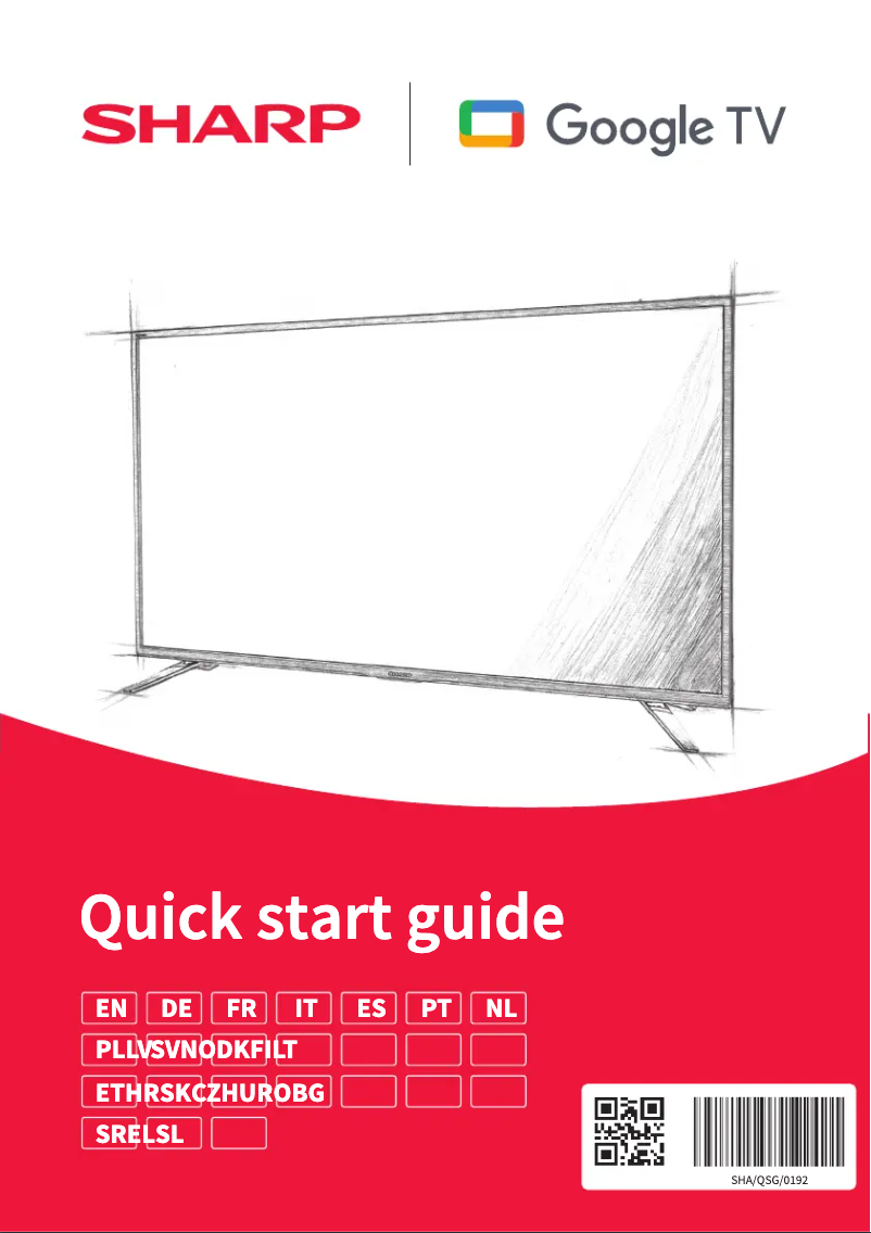 Page 1 de la notice Guide de démarrage rapide Sharp 55GL4060E