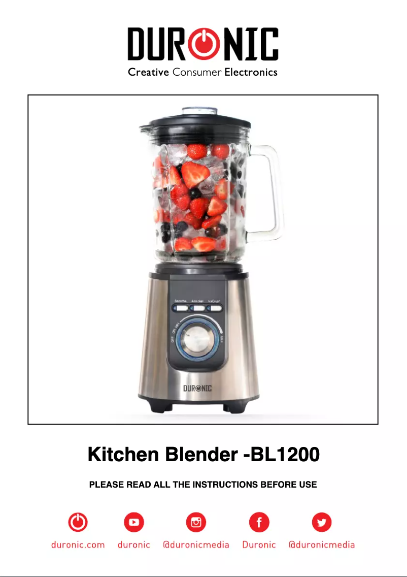 Page 1 de la notice Manuel utilisateur Duronic BL1200