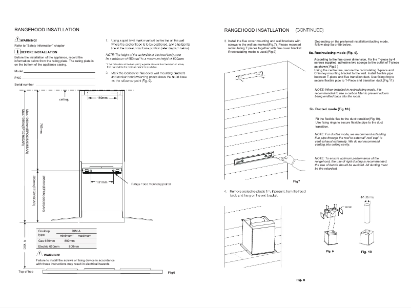 Page 1 de la notice Guide d'installation Electrolux EFC936GAR