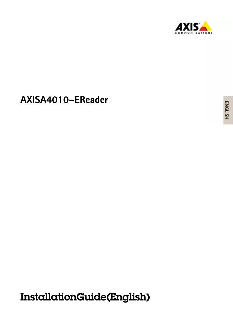 Image de la première page du manuel de l'appareil A4010-E