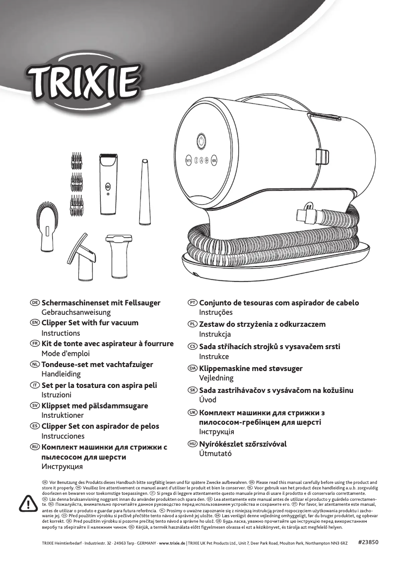 Page 1 de la notice Manuel utilisateur Trixie 23850