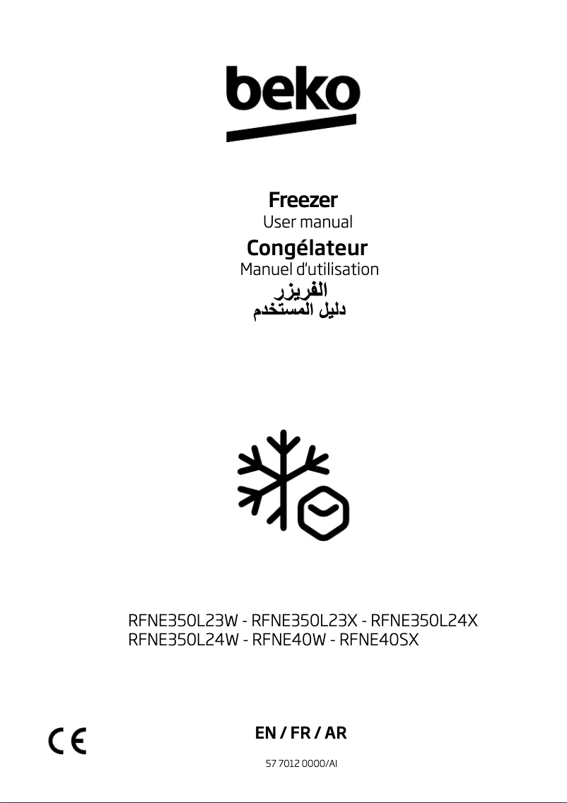 Page n°1 - Manuel utilisateur Beko RFNE350L24W