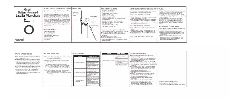 Image de la première page du manuel de l'appareil On Air