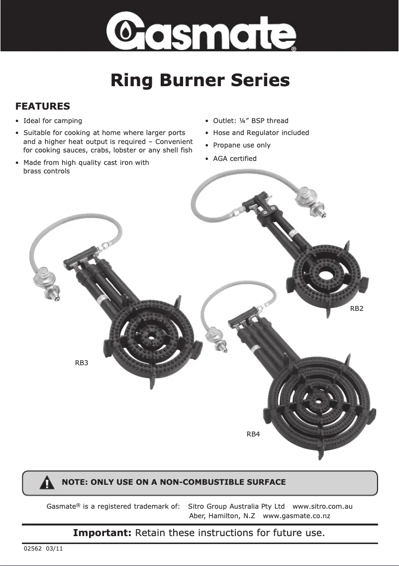 Image de la première page du manuel de l'appareil RB2