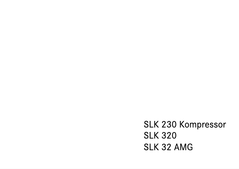 Image de la première page du manuel de l'appareil SLK-Class (2003)